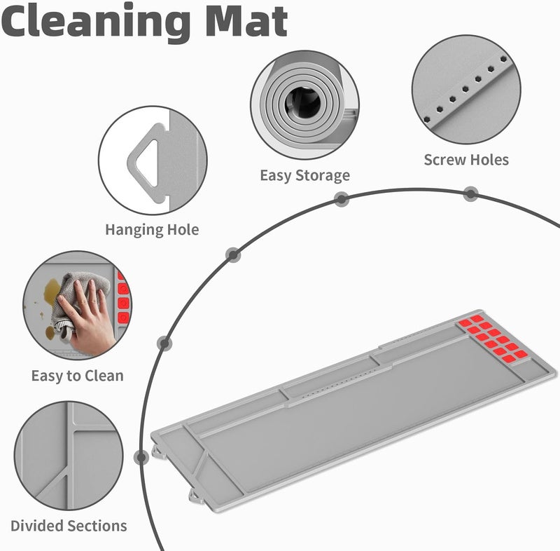 Magsaddle Large Gun Cleaning Mat for Rifle Shotgun Pistol, Magnetic Cleaning Pad for All Guns with Organizer Parts Tray and Built-in Ruler, Anti-Slip Thick Workbench Mat for Gun Maintenance - Image 3